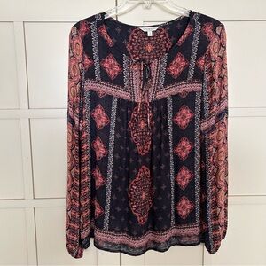 Lucky Brand Peasant Bohemian Top Blouse size S